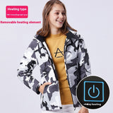 Outdoor Camouflage Heating Shell Jacket Smart USB Heating Cotton-padded Clothes