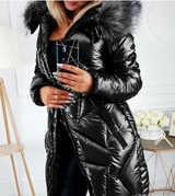 Thermal Cotton-Padded Midi Jacket for Women
