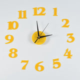 Creative acrylic mirror wall clock DIY stereo hanging