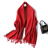 Luxury Striped Cashmere Blend Scarf - Extra Long Winter Shawl for Women, Soft Fashion Accessory