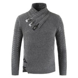 Men's Scalp Button Irregular Long Sleeve T-Shirt