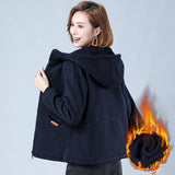 Women's Thick Hooded Sweatshirt, Stylish Short Jacket