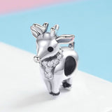 S925 sterling silver sika deer beads