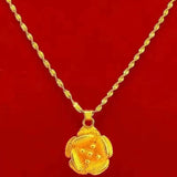 Gold-plated Brass Pendant Necklace For Women, Water Wave Textured Collarbone Chain
