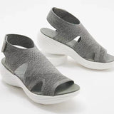 Women's Mesh Wedge Soft Sole Casual Sports Flat Fly Knit Sandals Shoes