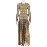Retro Elegant Women's Waist-cinching Slimming Slightly Sheer A-line Skirt