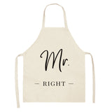 Letter Linen Apron Kitchen Stain-resistant Sleeveless Coverall