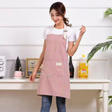 Linen Stripe Apron, Breathable Kitchen Apron For Household Chores