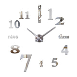 Creative acrylic mirror wall clock DIY stereo hanging