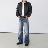 MYQ Men's Short Motorcycle Leather Jacket - Spring Style