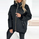 Women's Casual Hooded Pure Color Cotton Clothing Coat