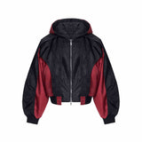 Profile Structure Splicing Quilted Short Hood Shell Jacket