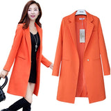 Chic Long Blazer, Slim Fit, Versatile Solid Jacket