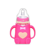 Silicone Glass Baby Bottle with Anti-Drop Design
