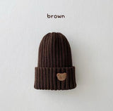 Baby Toddler Ribbed Knit Smile Face Beanie "LOVE SMILE"