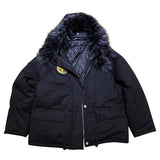 Hooded Cotton Jacket with Fur Collar for Trendy Style