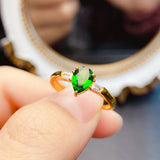 Popular Natural Diopside S925 Silver Ring