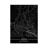 Map Black Line Poster Canvas Painting Home Decor Wall Art