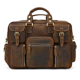 Horse Leather Men's Shoulder Bag Leather Laptop Men's Briefcase Portable