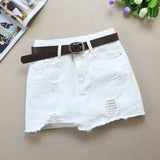 Women's New Ripped White Denim Skirt for Spring/Summer