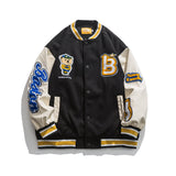 Men's Japanese Street Fashion Color Block Stand Collar Jacket