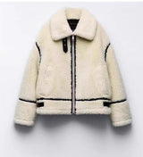 TAOP&ZA Women's Fall Winter Fleece Shearling Jacket