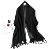 Luxury Striped Cashmere Blend Scarf - Extra Long Winter Shawl for Women, Soft Fashion Accessory