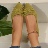 Bow Knitted Loafers Ins Fashion Pointed-toed Flats Shoes For Women