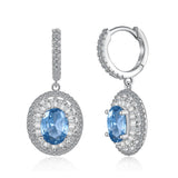 S925 Pure Silver Aquamarine Women's Earrings