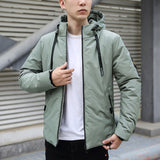 Men's Plus Size Cotton-padded Slim Hooded Coat