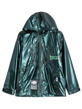 Reflective Work Jacket with Loose Fit and Letter Design
