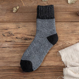 Men's Thick Wool Socks for Winter Warmth (Mid-Calf)