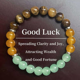 Crystal Tiger Eye Colored Beaded Bracelet