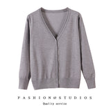 Women's Slim-fit SpringAutumn Plus-size Knitted Cardigan