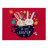 Home Cartoon Rabbit Kitchen Insulation Coaster Anti-scalding Cotton And Linen Western Placemat