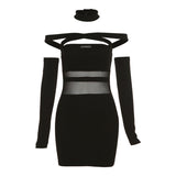 Sexy Backless Straight Neck Dress