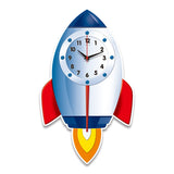 Children's Home Cartoon Creative Rocket Wall Clock