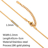Stainless Steel Vacuum Vapor Plating 18K Gold Color Protection Lip Chain Accessories