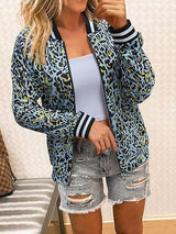 Women's Jacket Zipper Casual Bomber Jacket Coat Stand Collar Short Clothes
