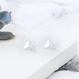 S925 Sterling Silver Geometric Triangle Earrings