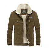 Men's Corduroy Jacket with Fleece Lining (Plus Size)
