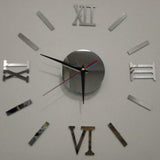 Study Living Room Creative Roman Clock Mirror Silent Wall Clock