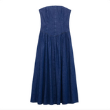 Women's Stylish Denim Midi Dress