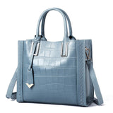 Pattern Woven Leather Tote Handbag for Women