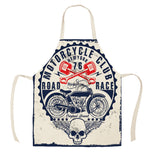 Creative Motorcycle Poster Art Letter Linen Kitchen Apron