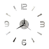 Creative acrylic mirror wall clock DIY stereo hanging
