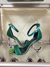 2020 New Metal Letter High Heel Sandals for Women