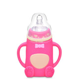 Silicone Glass Baby Bottle with Anti-Drop Design