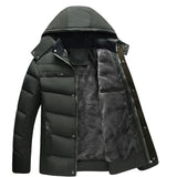 Men's Winter Wool Hooded Jacket with Fleece Lining
