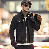 Mao Mao lining men's slim short jacket leatherette men's suede jacket